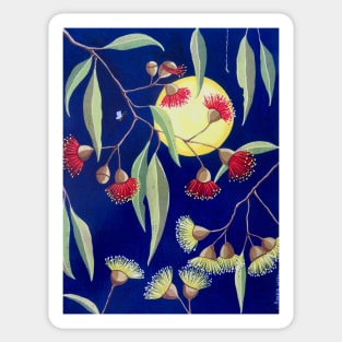 Australian Gum Blossoms in the Moonlight Sticker